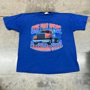 vintage one hot piece of american steel trucking blue shirt size xl